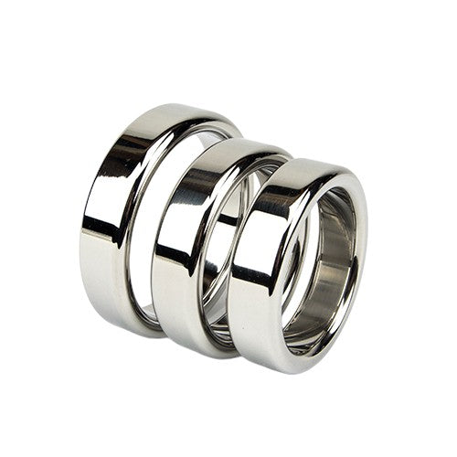 Inel pentru penis Bound To Please - Metal Cock Ring, din metal, argintiu, 50 mm