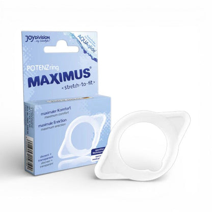 Inel pentru penis JOYDIVISION Maximus Ring Medium, ajută la întârzierea ejaculării, din silicon medical, transparent