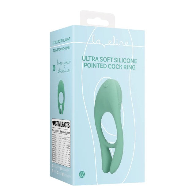 Inel pentru penis LOVELINE Pointed Cock Ring, din silicon ultra moale, pentru susținerea erecțiilor, culoare verde