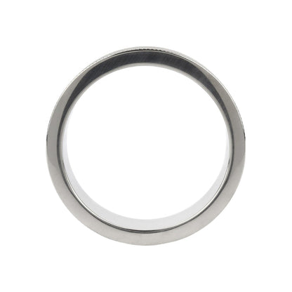 Inel pentru penis MR. STEEL CrissCross C-Ring, cu design geometric, din oțel inoxidabil, diametru 5.5 cm (mare), argintiu
