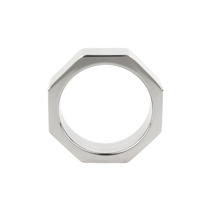 Inel pentru penis MR. STEEL Nut C-Ring, în formă de piuliță, din oțel inoxidabil, diametru 4.5 cm (mic), argintiu