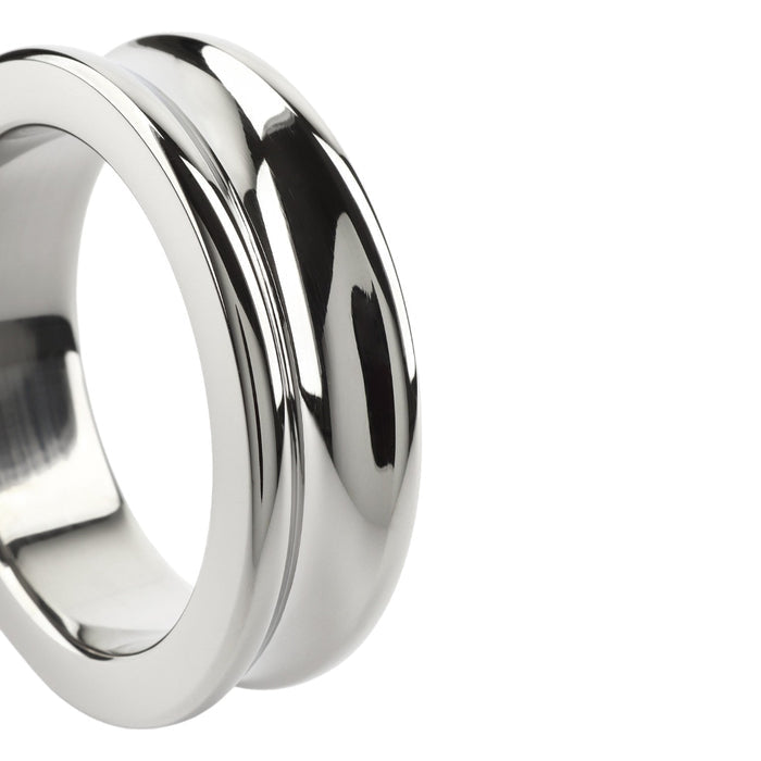 Inel pentru penis MR. STEEL The Imperator C-Ring, din oțel inoxidabil, diametru 4 cm (mic), argintiu