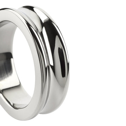 Inel pentru penis MR. STEEL The Imperator C-Ring, din oțel inoxidabil, diametru 4 cm (mic), argintiu