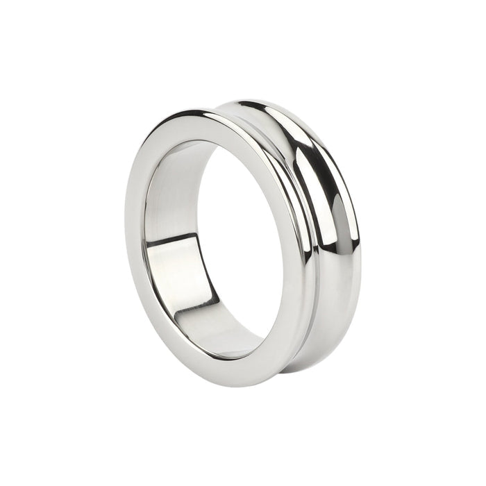 Inel pentru penis MR. STEEL The Imperator C-Ring, din oțel inoxidabil, diametru 4.5 cm (mare), argintiu