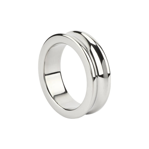 Inel pentru penis MR. STEEL The Imperator C-Ring, din oțel inoxidabil, diametru 4.5 cm (mare), argintiu