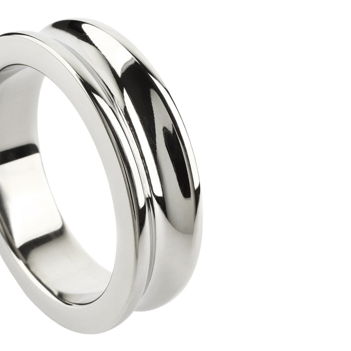Inel pentru penis MR. STEEL The Imperator C-Ring, din oțel inoxidabil, diametru 4.5 cm (mare), argintiu