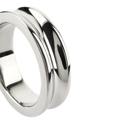 Inel pentru penis MR. STEEL The Imperator C-Ring, din oțel inoxidabil, diametru 4.5 cm (mare), argintiu