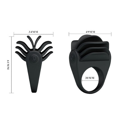 Inel pentru penis PRETTY LOVE Chester, cu vibrator bullet inclus, din silicon, diametru 3 cm, negru
