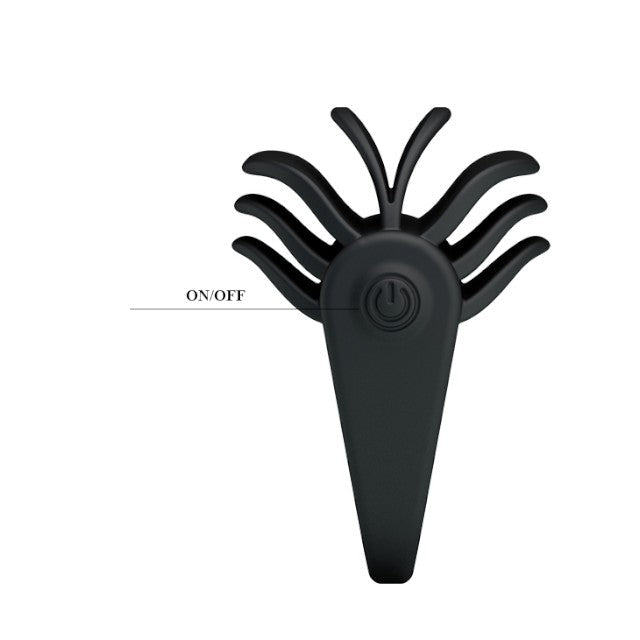 Inel pentru penis PRETTY LOVE Chester, cu vibrator bullet inclus, din silicon, diametru 3 cm, negru