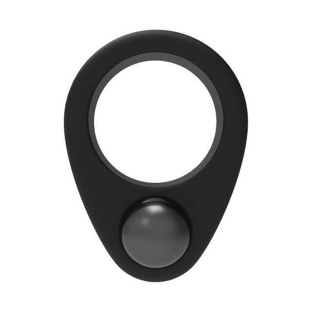 Inel pentru penis RAMROD Cockring Single Weight, din silicon, cu bilă de oțel detașabilă, greutate 57 grame, negru