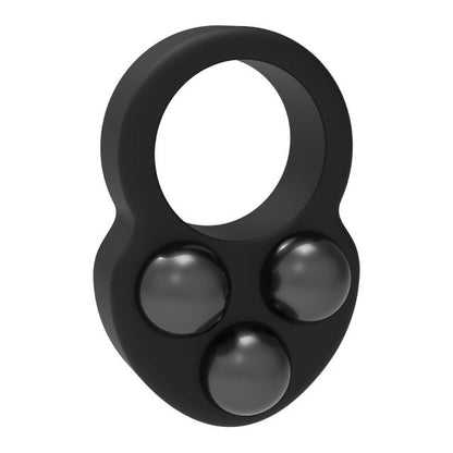 Inel pentru penis RAMROD Cockring Triple Weight, din silicon, cu 3 bile de oțel detașabile, greutate 171 grame, negru