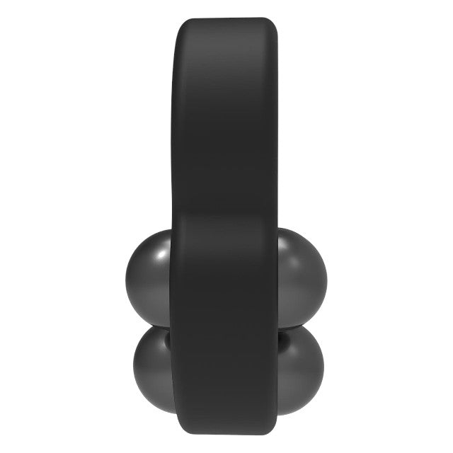 Inel pentru penis RAMROD Cockring Triple Weight, din silicon, cu 3 bile de oțel detașabile, greutate 171 grame, negru