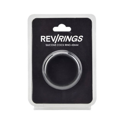 Inel pentru penis RevRings - Cock Ring, pentru stimularea erectiei, din silicon, negru, 42mm