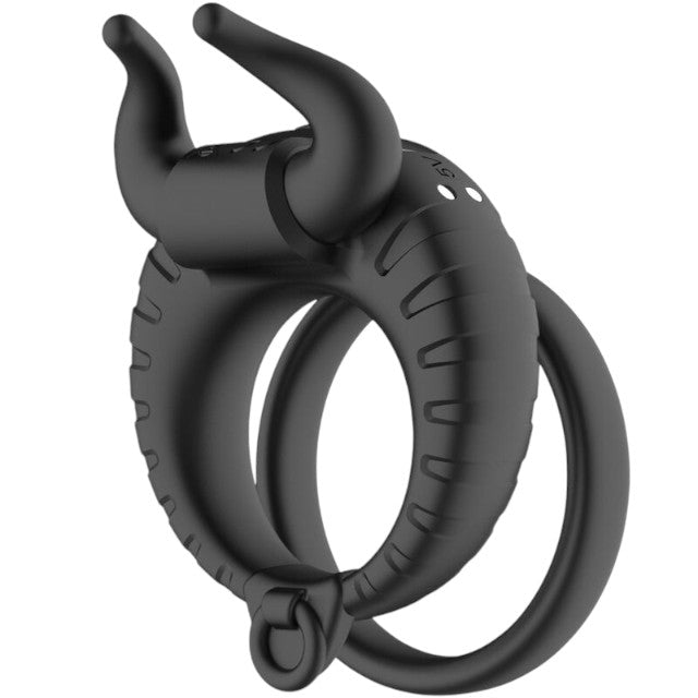 Inel vibrator pentru penis ARMONY Bull’s Passion, 10 functii de vibratie, rezistent la apa, negru