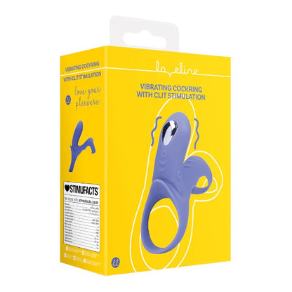 Inel vibrator pentru penis LOVELINE Cockring with Clit Stimulation, pentru cupluri, 9 funcții de vibrație, albastru