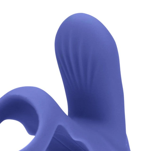Inel vibrator pentru penis LOVELINE Cockring with Clit Stimulation, pentru cupluri, 9 funcții de vibrație, albastru