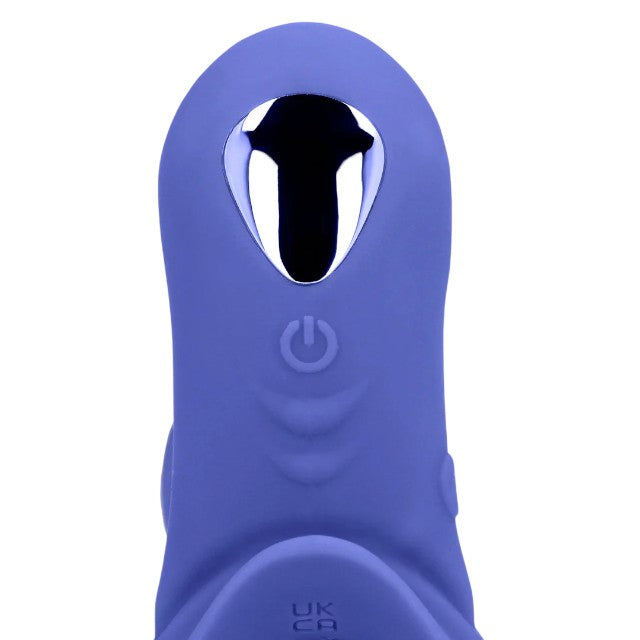 Inel vibrator pentru penis LOVELINE Cockring with Clit Stimulation, pentru cupluri, 9 funcții de vibrație, albastru