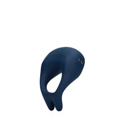 Inel vibrator pentru penis LOVELINE Pointed Cock Ring, 10 funcții de vibrație, din silicon moale, culoare albastru