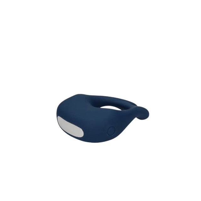 Inel vibrator pentru penis LOVELINE Pointed Cock Ring, 10 funcții de vibrație, din silicon moale, culoare albastru