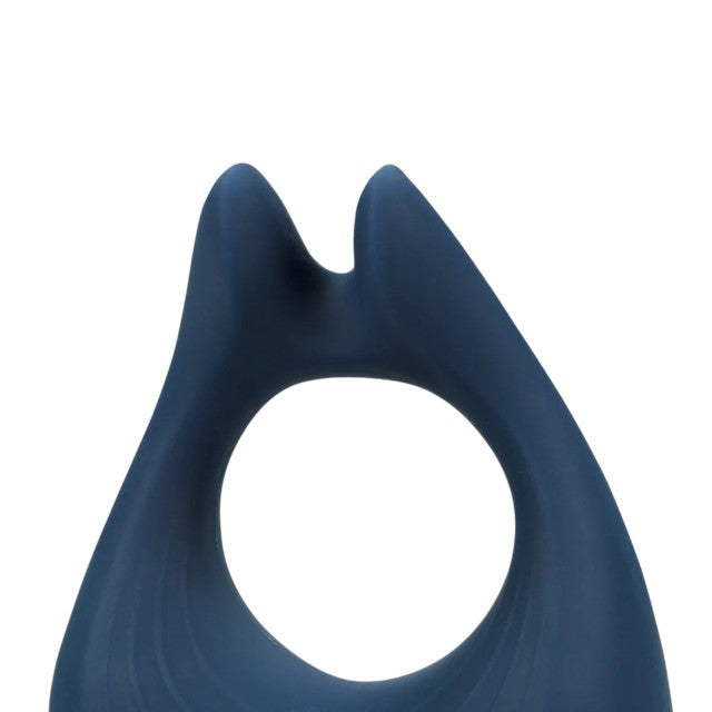 Inel vibrator pentru penis LOVELINE Pointed Cock Ring, 10 funcții de vibrație, din silicon moale, culoare albastru