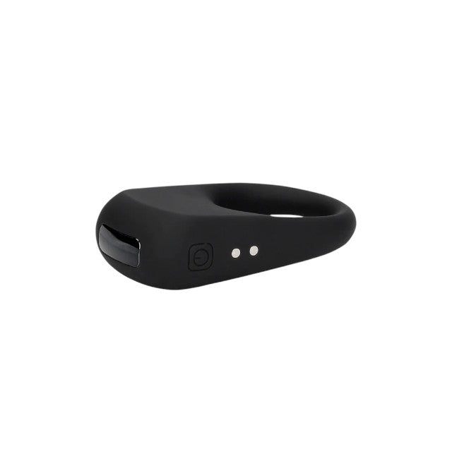 Inel vibrator pentru penis LOVELINE Vibrating Cock Ring, din silicon moale, 10 funcții de vibrație, negru