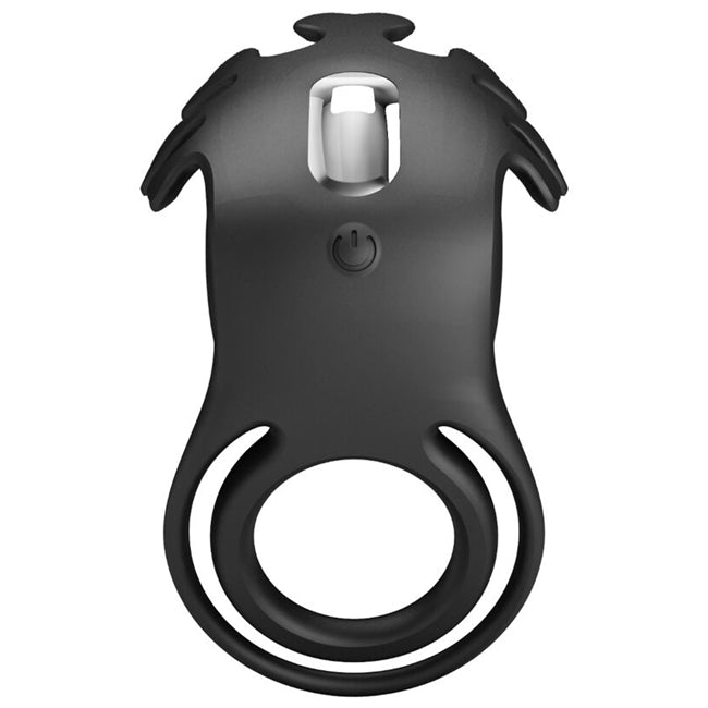 Inel vibrator pentru penis PRETTY LOVE - RUBEN, din silicon, negru, 7 functii de vibrare