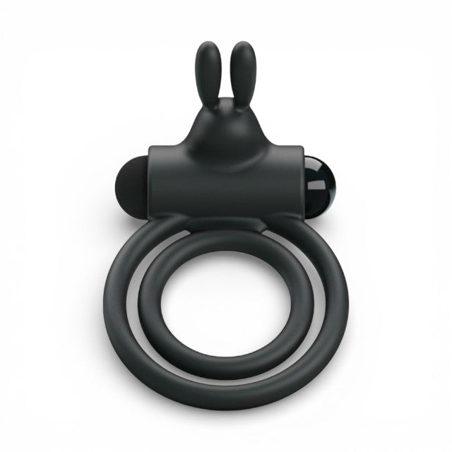 Inel vibrator pentru penis PRETTY LOVE Osmond, cu vibrații puternice, din silicon moale, culoare negru