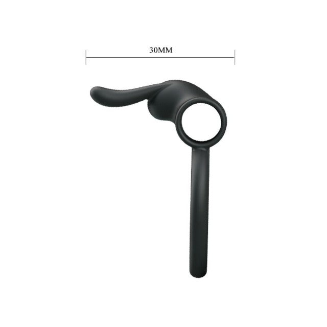 Inel vibrator pentru penis PRETTY LOVE Osmond, cu vibrații puternice, din silicon moale, culoare negru