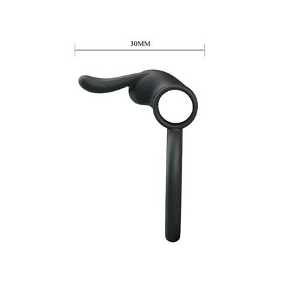 Inel vibrator pentru penis PRETTY LOVE Osmond, cu vibrații puternice, din silicon moale, culoare negru