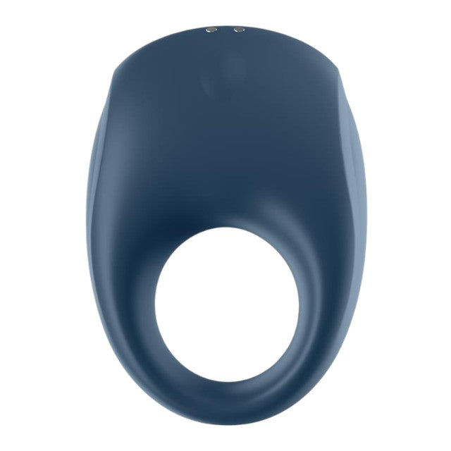 Inel vibrator SATISFYER - Strong One, control prin aplicatie, pentru stimularea erectiei, albastru