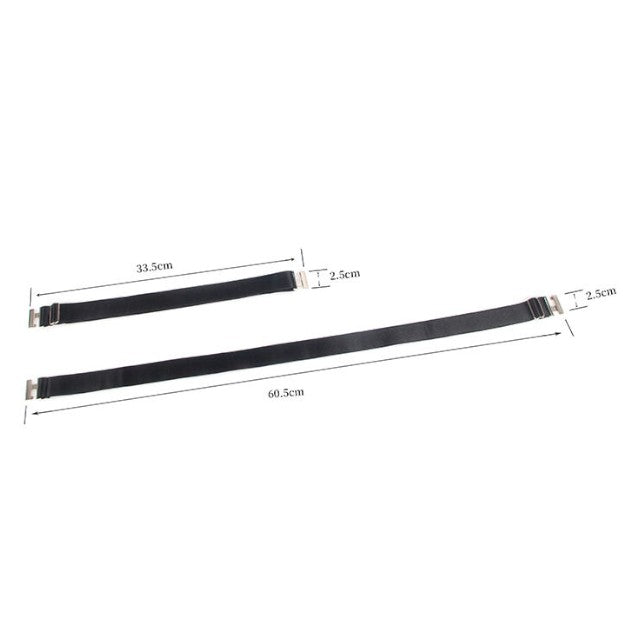 Jartiere SUBBLIME Adjustable Buckles, ajustabile cu catarame argintii, din piele artificială, culoare negru (957476)