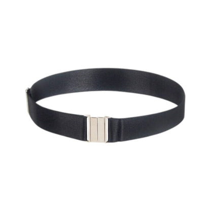 Jartiere SUBBLIME Adjustable Buckles, ajustabile cu catarame argintii, din piele artificială, culoare negru (957476)