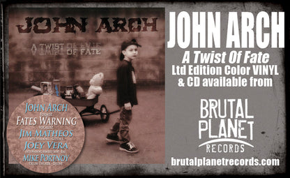 John Arch  - A Twist of Fate (45rpm Turquoise Vinyl, 2025) Fates Warning Vocalist *Bumped & Bruised