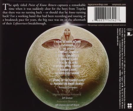 Kansas ‎– Point Of Know Return + Download (*NEW-VINYL, Legacy Remaster) Kerry Livgren of AD "Dust in the Wind"