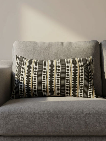 Indiehaat | Pure Cotton Jaquard Pillow Cover Black