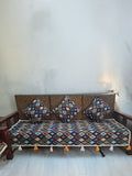 Indiehaat | Cotton Sofa Throw & Cushion Cover Brown
