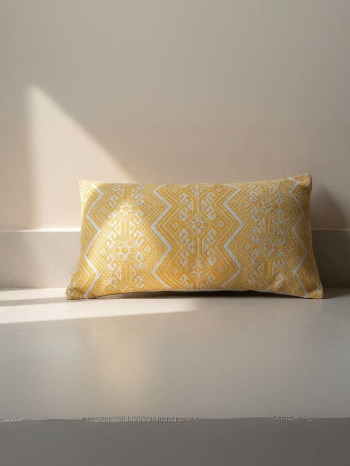 Indiehaat | Pure Cotton Jaquard Pillow Cover Yellow