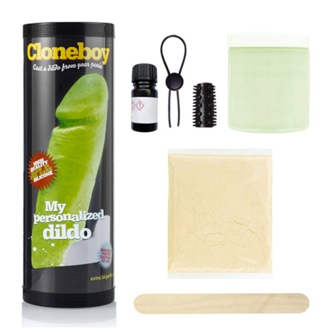 Kit pentru clonare penis CLONEBOY My Personalized Dildo, cu silicon de înaltă calitate, verde fosforescent