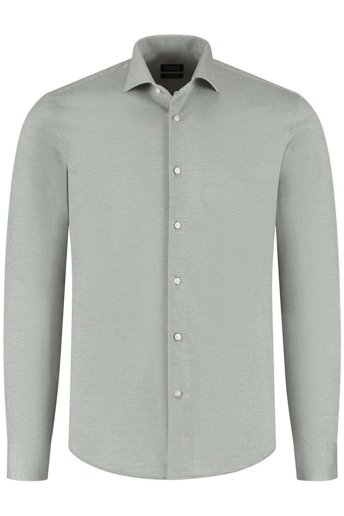 Overhemd knit pique lichtgroen