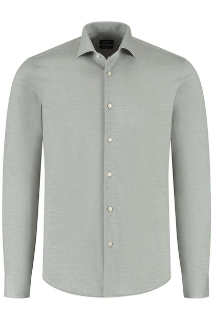 Overhemd knit pique lichtgroen