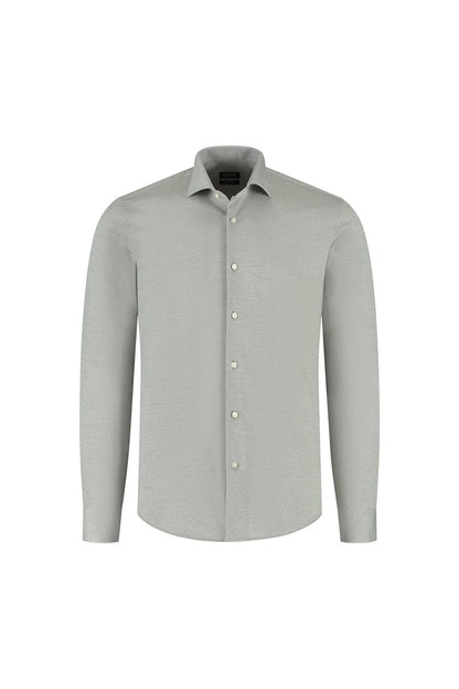 Overhemd knit pique lichtgroen