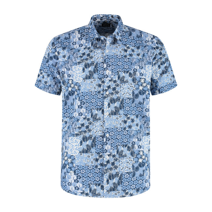 Korte mouw patch bloemprint