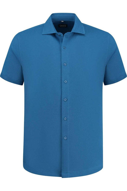 Korte mouw pique blauw