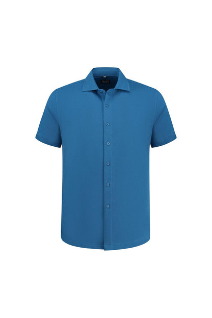 Korte mouw pique blauw