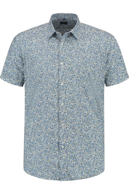 Korte mouw print blauw-groen