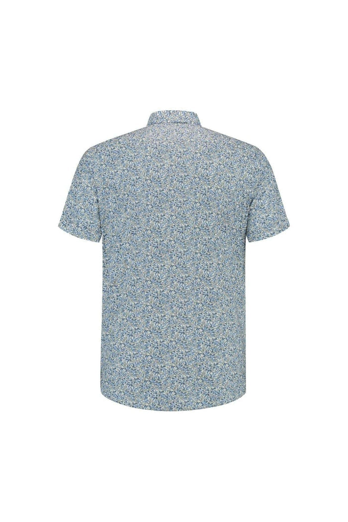 Korte mouw print blauw-groen