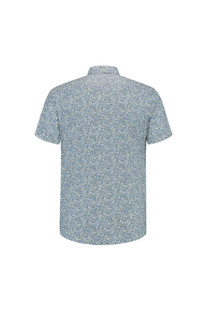 Korte mouw print blauw-groen