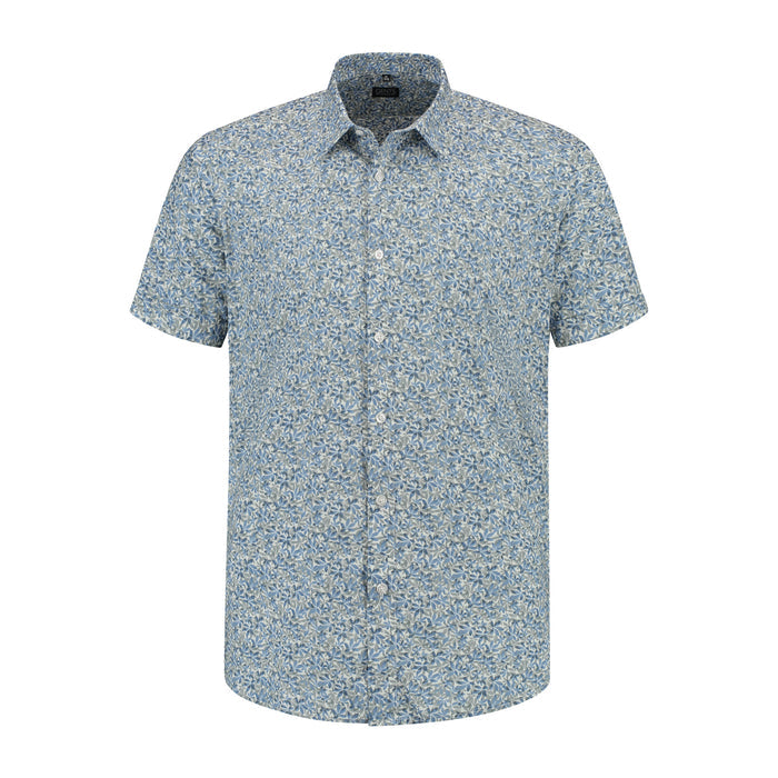 Korte mouw print blauw-groen