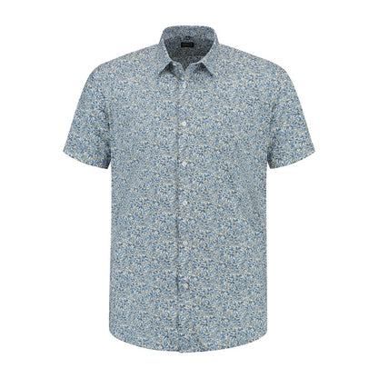 Korte mouw print blauw-groen