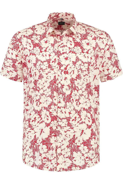 Korte mouw printbloem rood